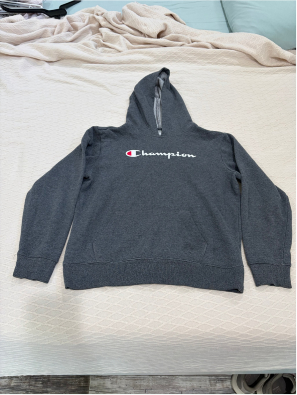 Boys Champion Hoodie Sweatshirt Size 14/16 Grey